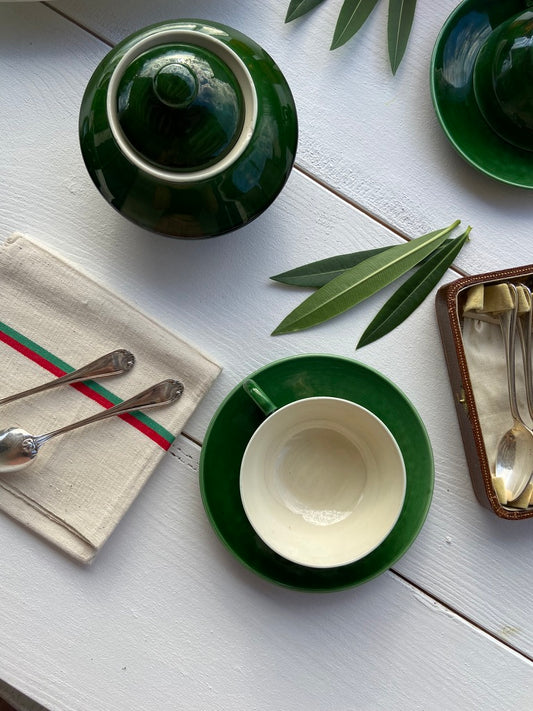 Tasses & sucrier Vallauris (vert)
