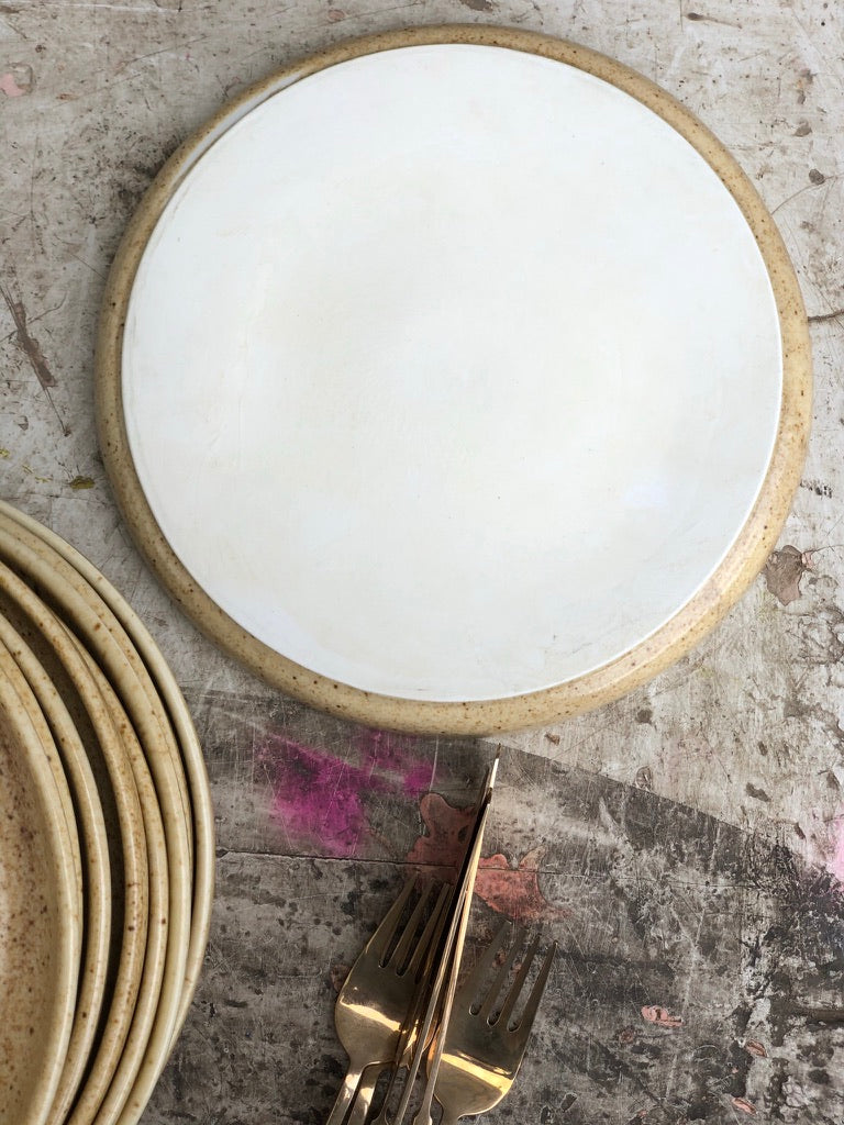 Assiette plate émail grès du berry