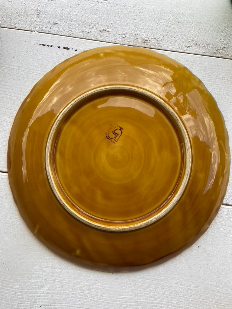 Plat rond Barbotine fruits