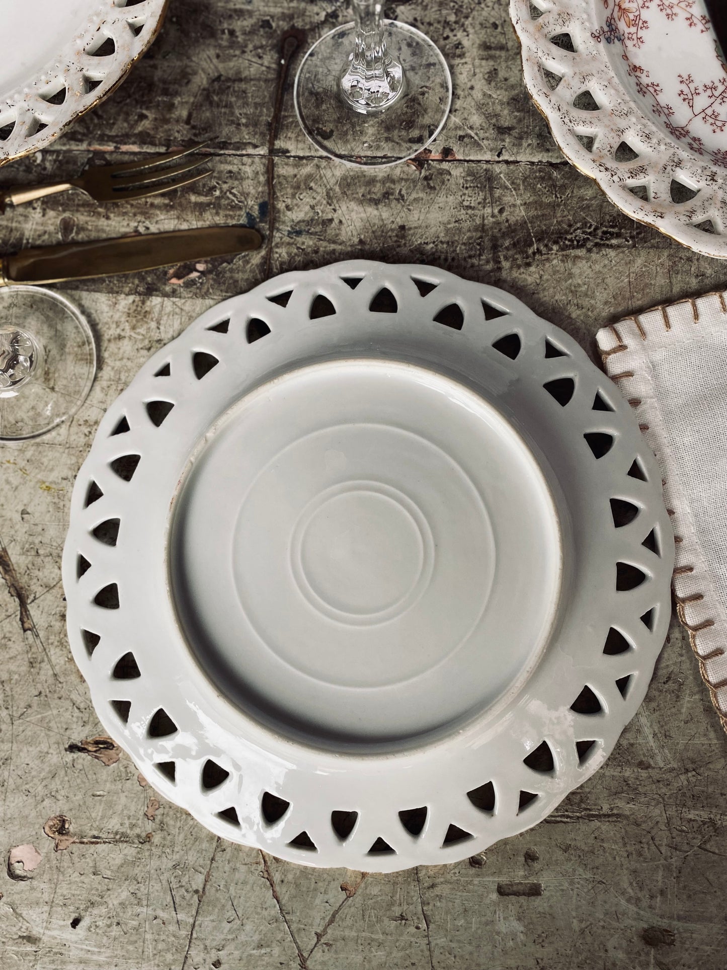 Assiettes Dessert à Dentelle