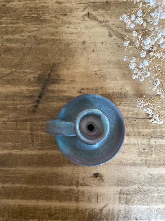 Bougeoir céramique Gris Bleu