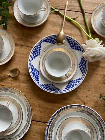 Assiettes Saint-Amand, blanc et bleu #id8