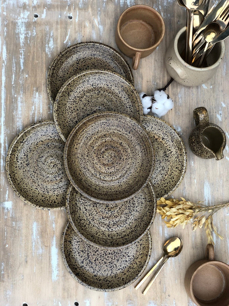 Assiettes dessert en grès