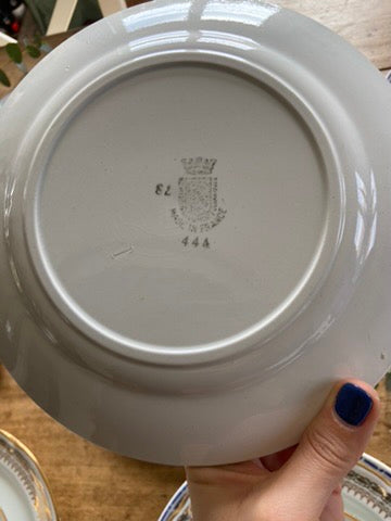 Assiettes Saint-Amand, blanc et bleu #id8