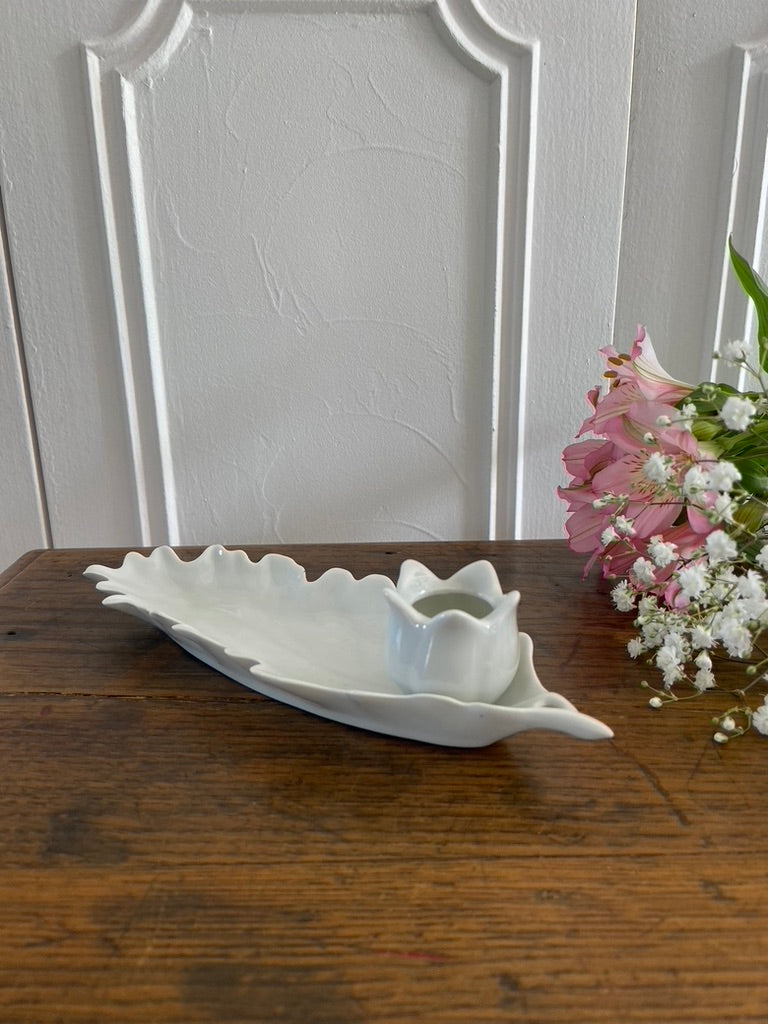 Bougeoir tulipe porcelaine