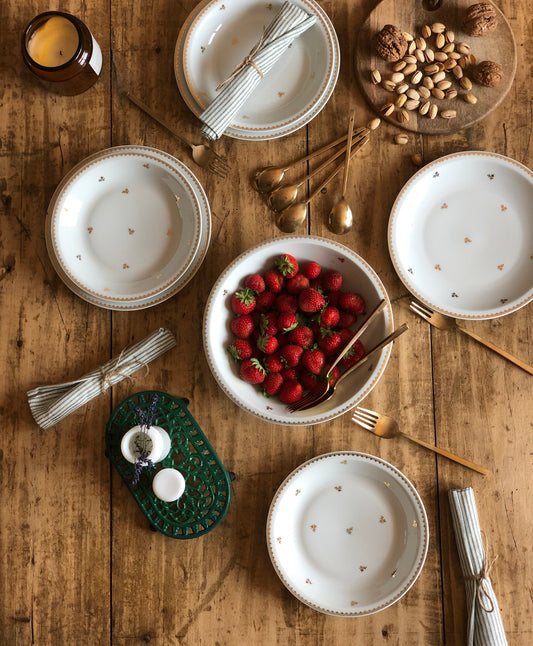 Service Porcelaine Blanche&Dorée