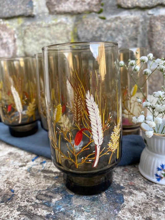 6 Verres Champêtre Vintage