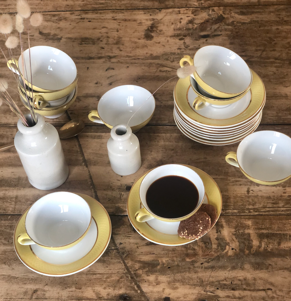 Service à café Jaune&Doré