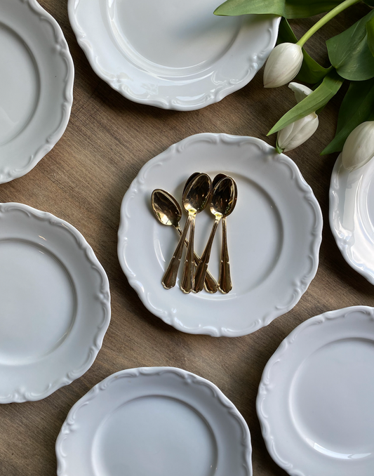 Assiettes dessert porcelaine blanche