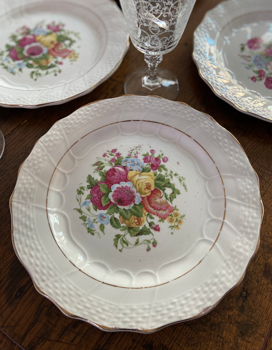 Assiettes Terre de Fer fleuries