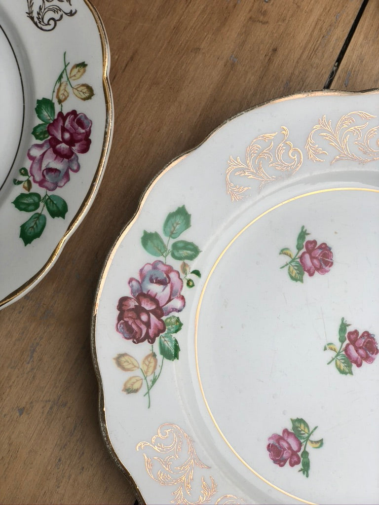 Assiettes dessert fleuries