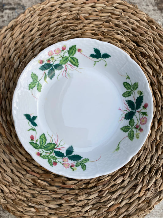Assiette Creuse Limoges (feuilles & framboises)