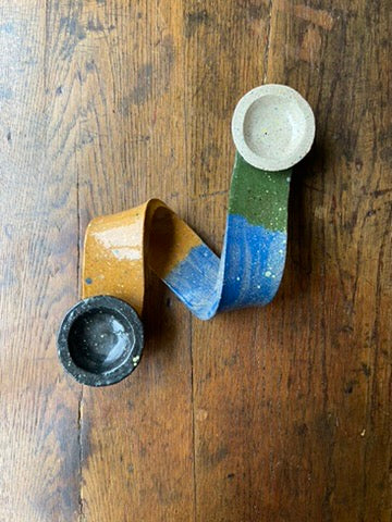 Bougeoir artisanal en terre cuite #id40