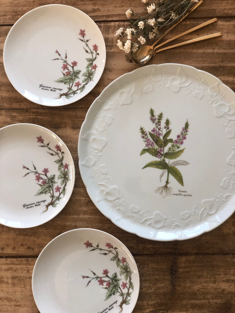 Assiettes dessert botanique