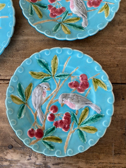 Assiettes Barbotine Oiseaux