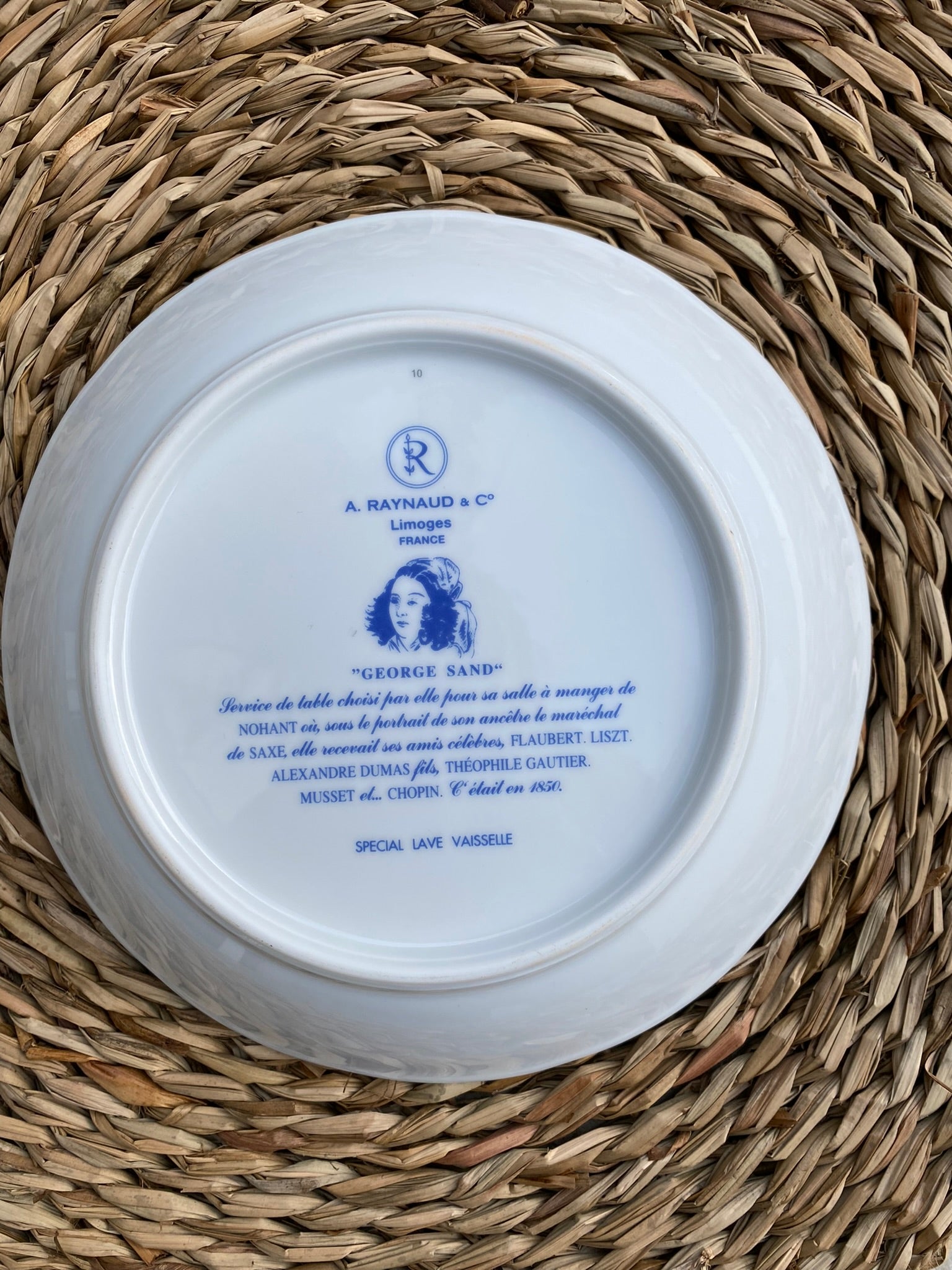 Assiette Creuse Limoges (feuilles & framboises)