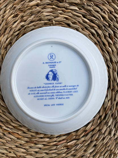 Assiette Creuse Limoges (feuilles & framboises)