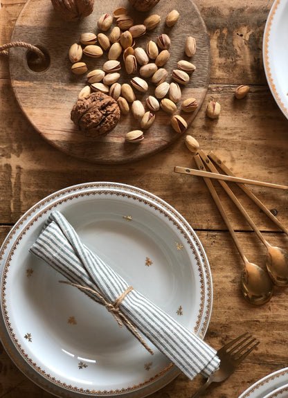 Service Porcelaine Blanche&amp;Dorée