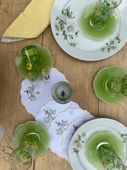 Verres aux fleurs jaunes