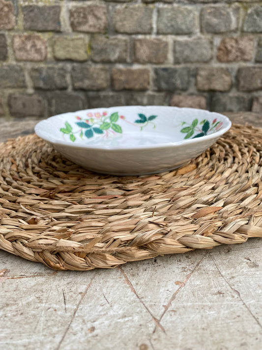 Assiette Creuse Limoges (feuilles & framboises)