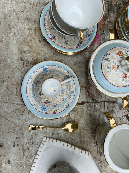 Service & tasses à café multifleurs #id3