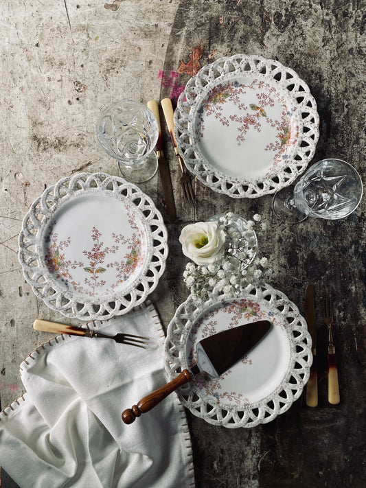 Assiettes Dessert à Dentelle