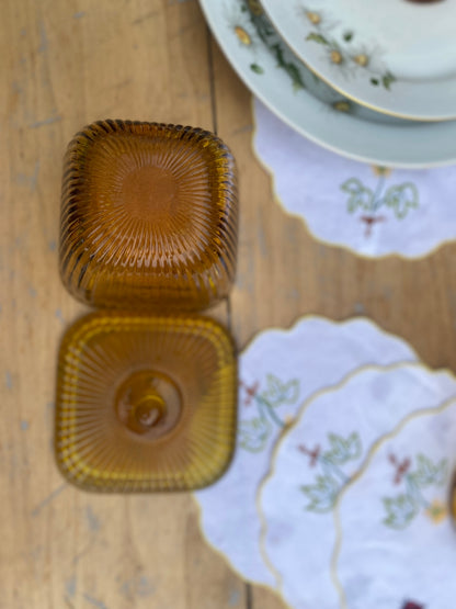 Bonbonnière ambre striée