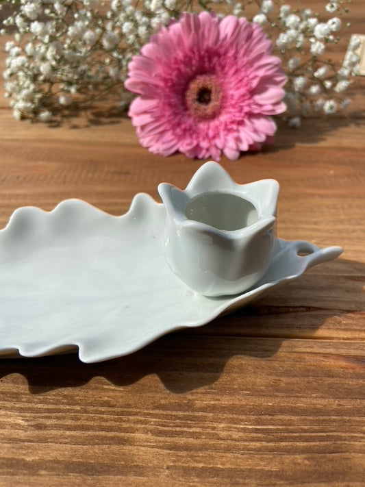 Bougeoir tulipe porcelaine