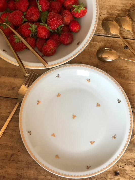 Service Porcelaine Blanche&amp;Dorée