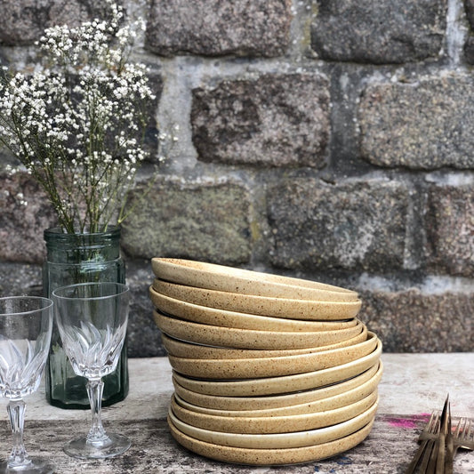 Assiette plate émail grès du berry