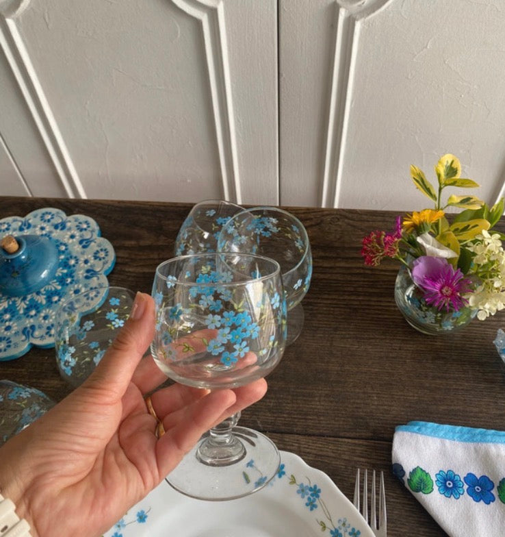 Verres à pied Myosotis