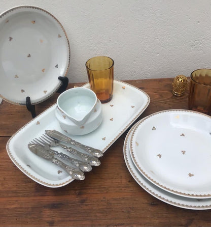 Service Porcelaine Blanche&amp;Dorée