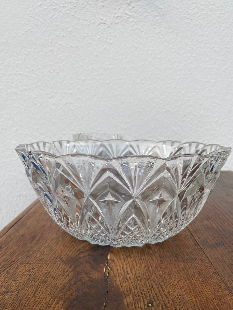 Ensemble dessert en verre ciselé