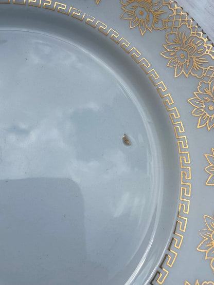 Assiettes demi porcelaine, blanc&doré