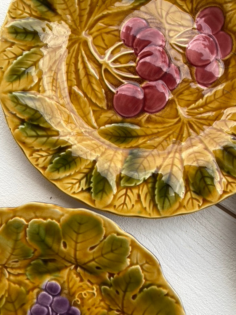 Assiettes dessert Barbotine fruits