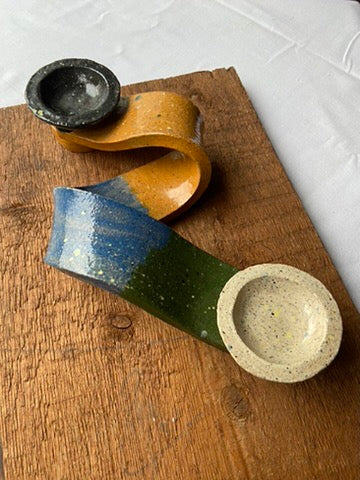 Bougeoir artisanal en terre cuite #id40