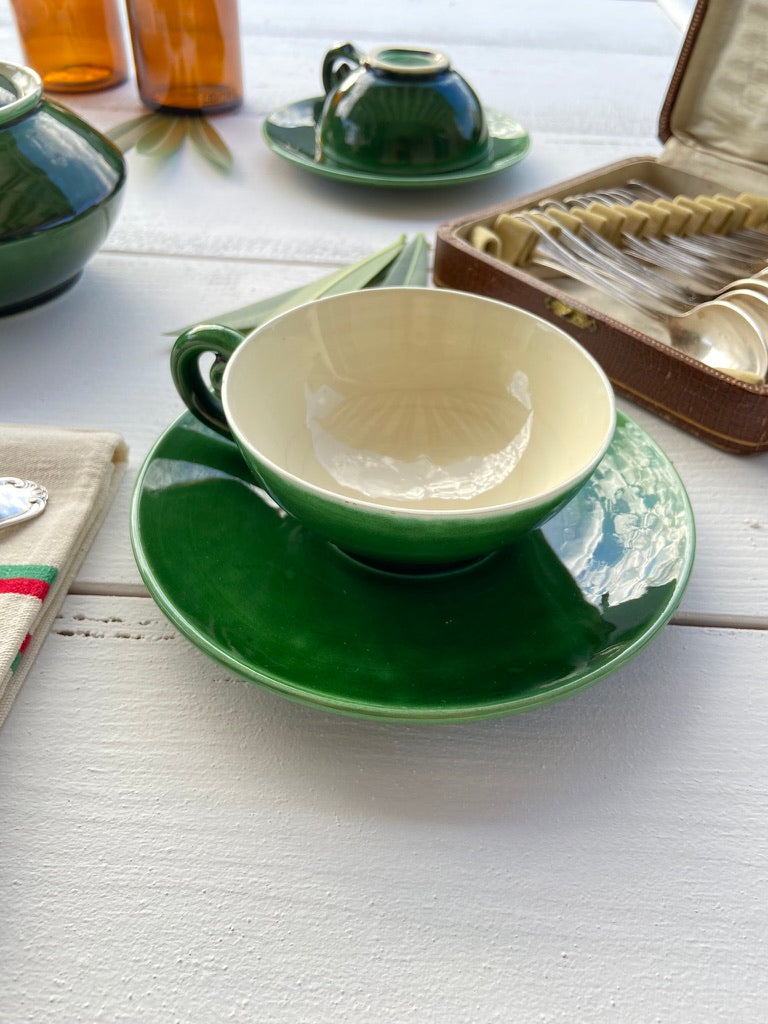 Tasses & sucrier Vallauris (vert)