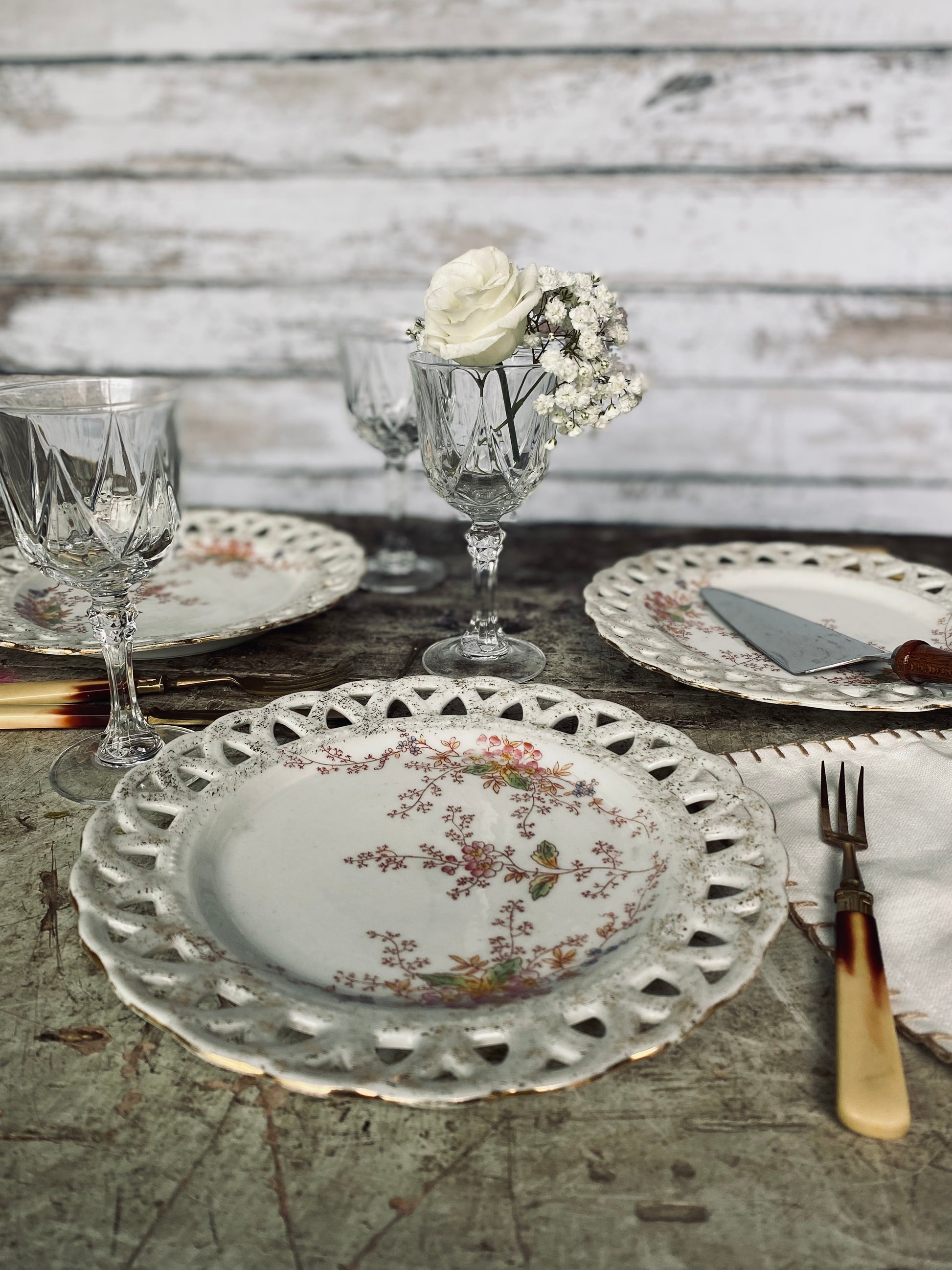 Assiettes Dessert à Dentelle