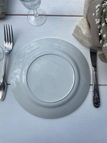 Assiettes demi porcelaine, blanc&doré