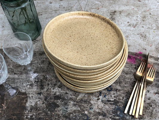 Assiette plate émail grès du berry