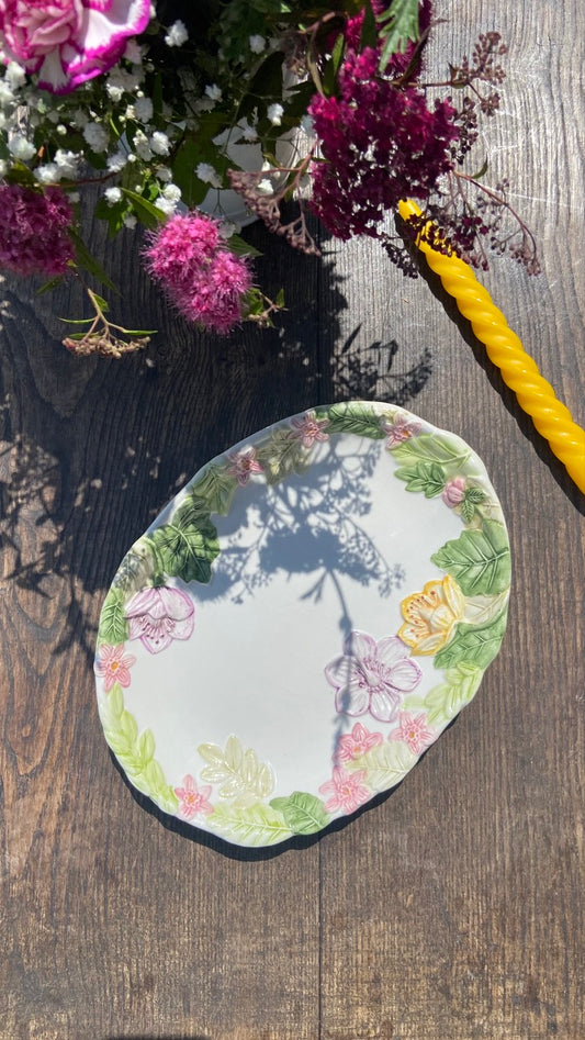 Plat barbotine ovale #id34