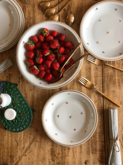 Service Porcelaine Blanche&amp;Dorée