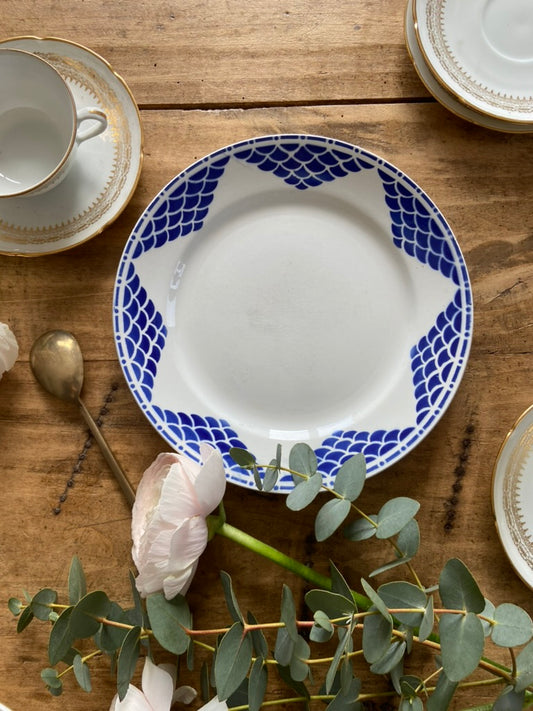 Assiettes Saint-Amand, blanc et bleu #id8