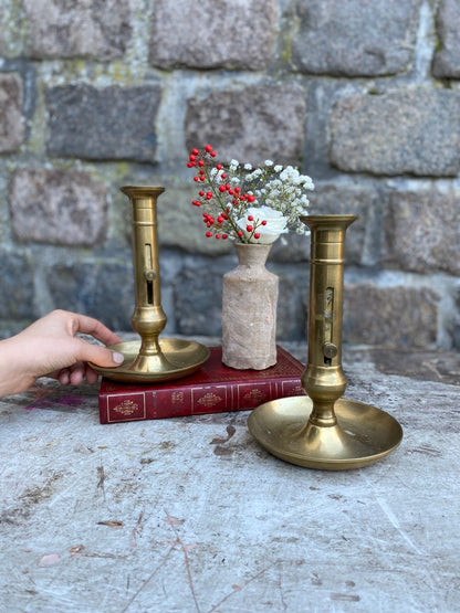 Bougeoirs Poussoirs Laiton