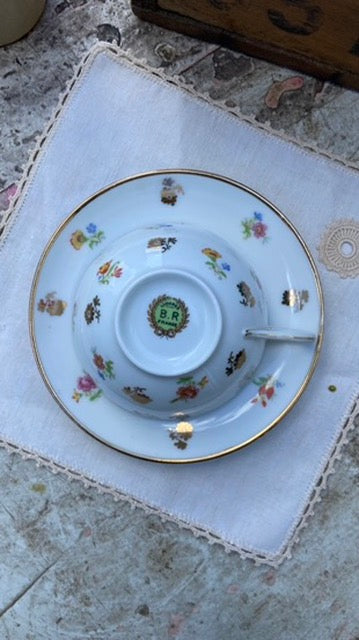 Tasse fleurie Limoge BR #id12