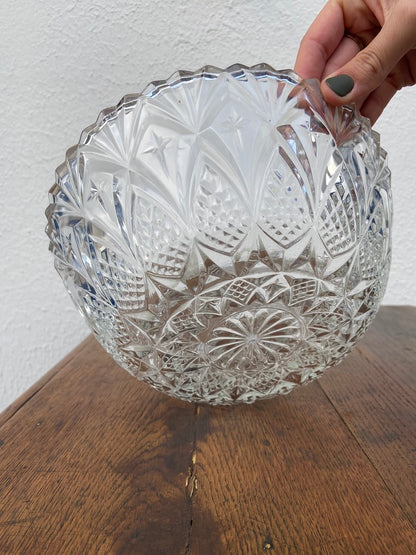 Ensemble dessert en verre ciselé