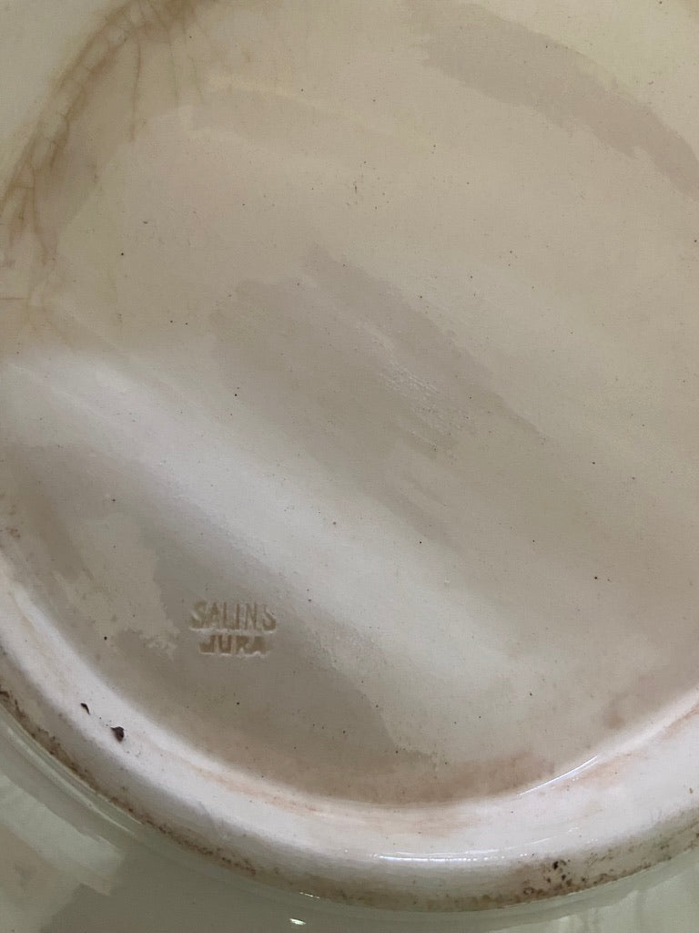 Assiette à asperges en Barbotine