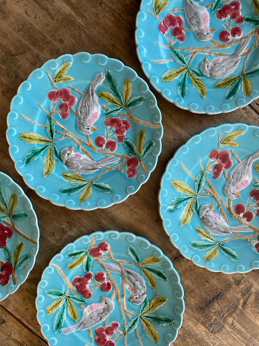 Assiettes Barbotine Oiseaux