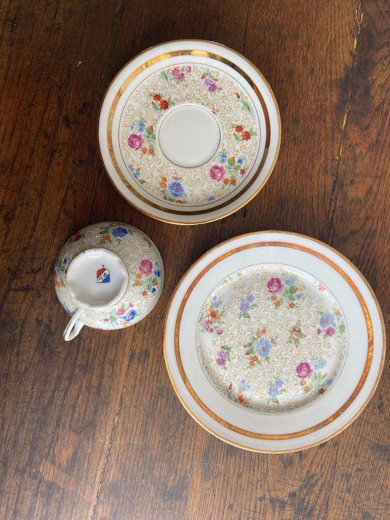 Trio de Limoges Fleuri (café)