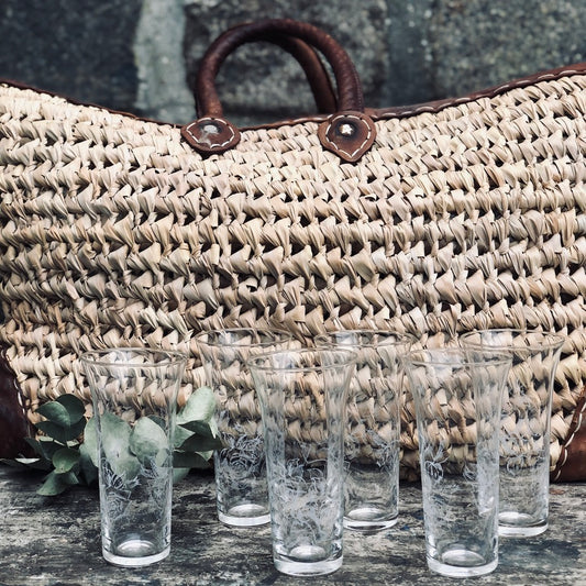 Verres gravés roses blanches